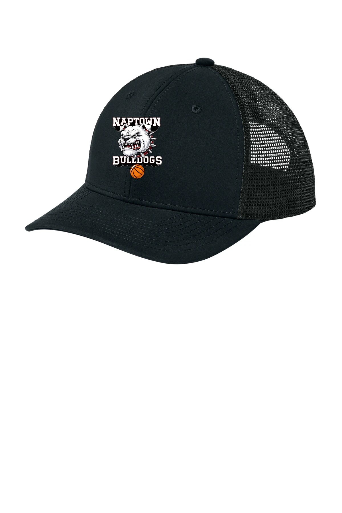 Naptown basketball_boys - Black/ Black Sport-Tek Club Trucker Cap STC46