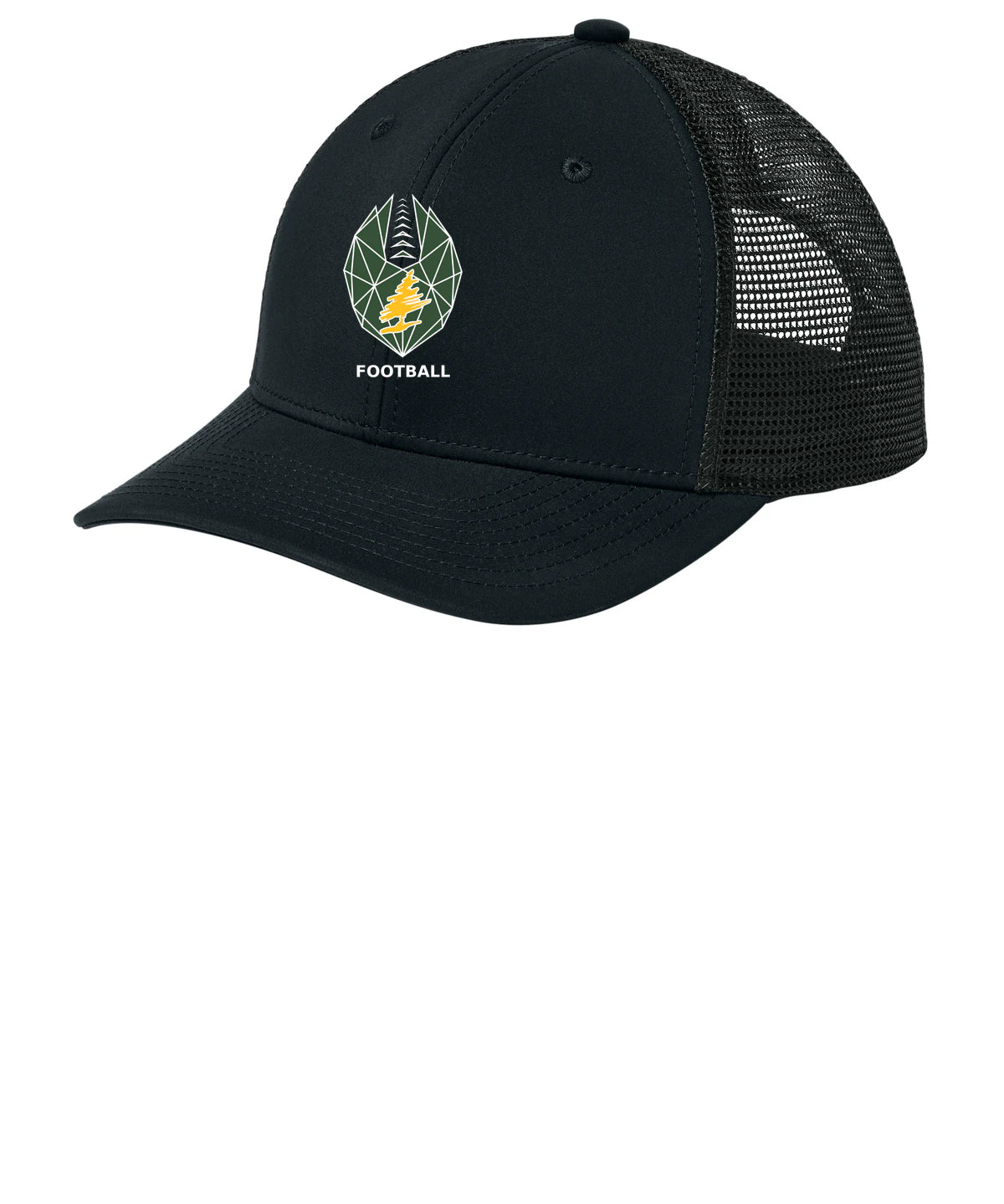 DC Everest Middle School Football — example store - Black/ Black Sport-Tek Club Trucker Cap STC46