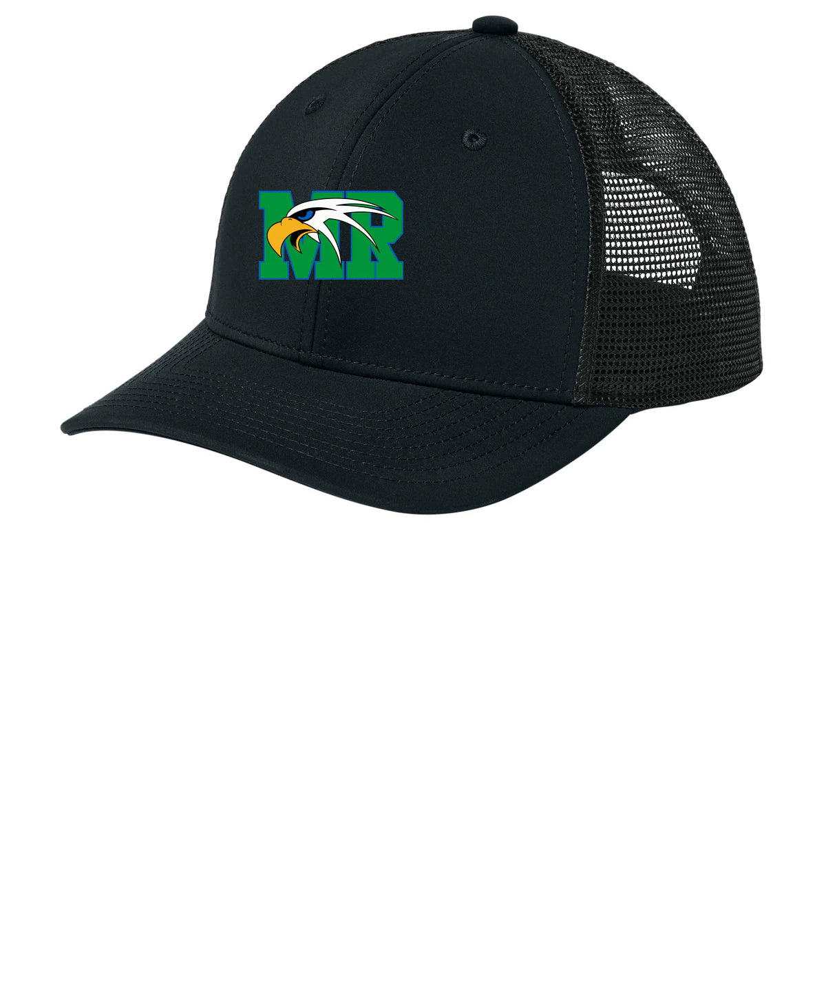 Maple River High School hockey_boys - Black/ Black Sport-Tek Club Trucker Cap STC46