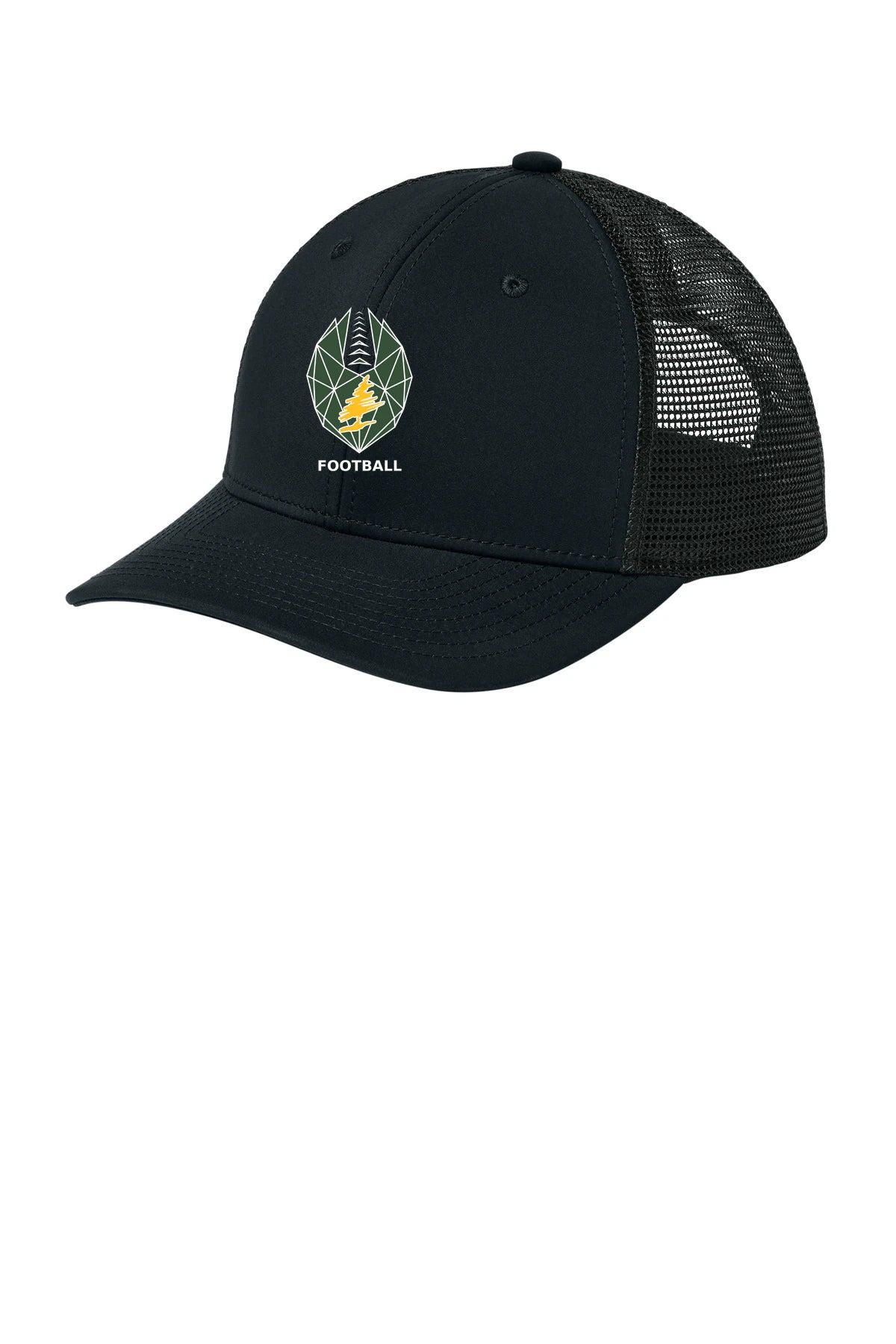 DC Everest Middle School Football — example store - Black/ Black Sport-Tek Club Trucker Cap STC46