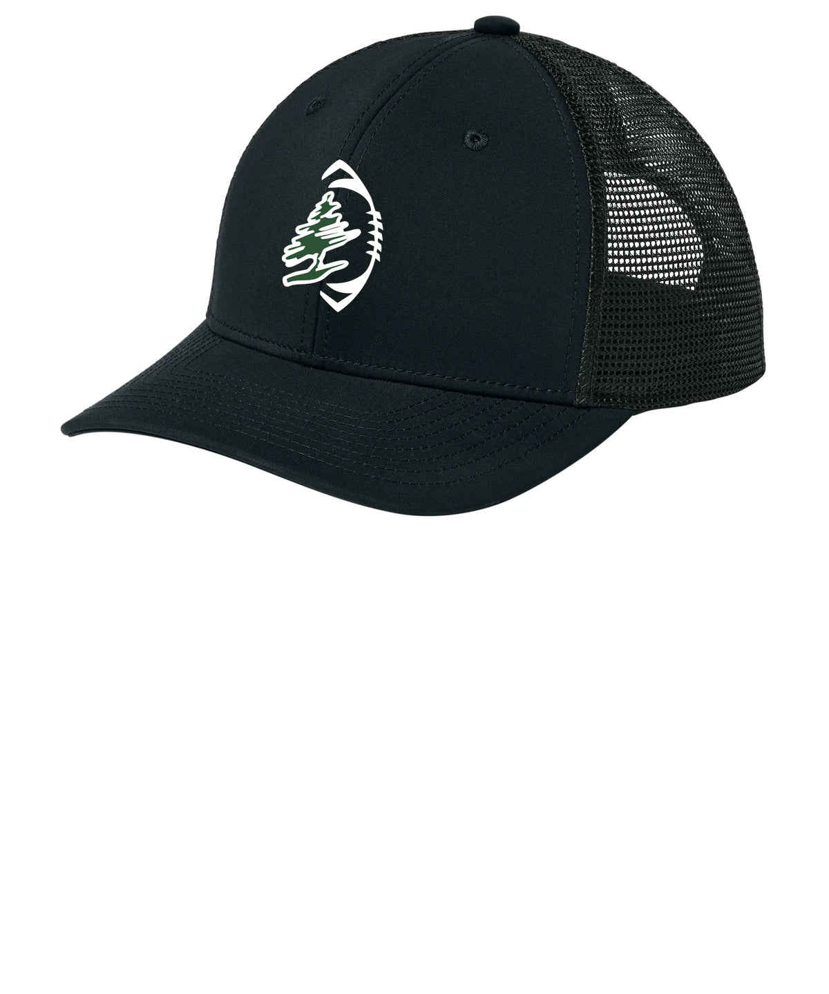 DC Everest Middle School Football — example store - Black/ Black Sport-Tek Club Trucker Cap STC46