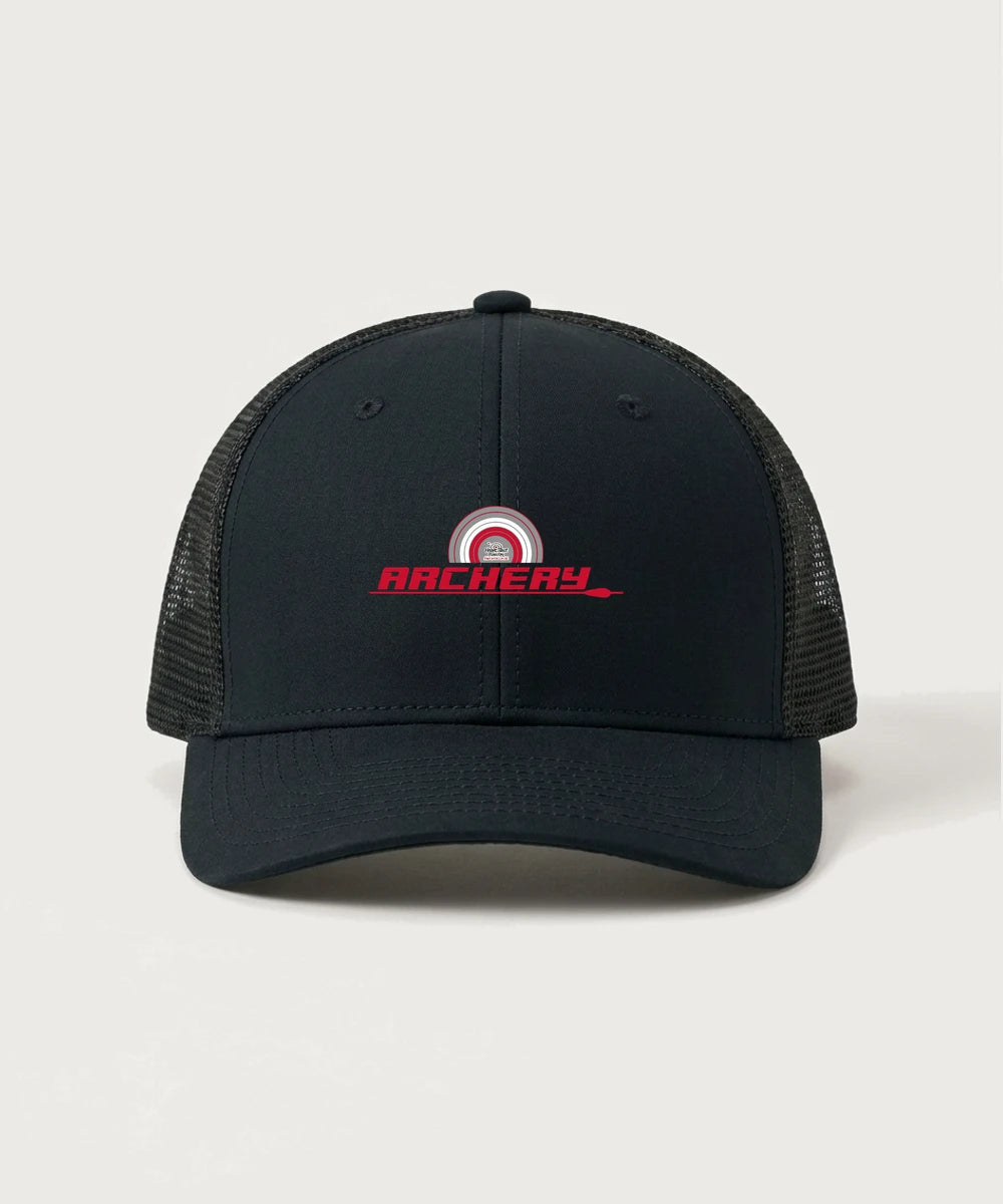 Heart Shot Ministry Archery Team Store - Black/ Black Sport-Tek Club Trucker Cap STC46