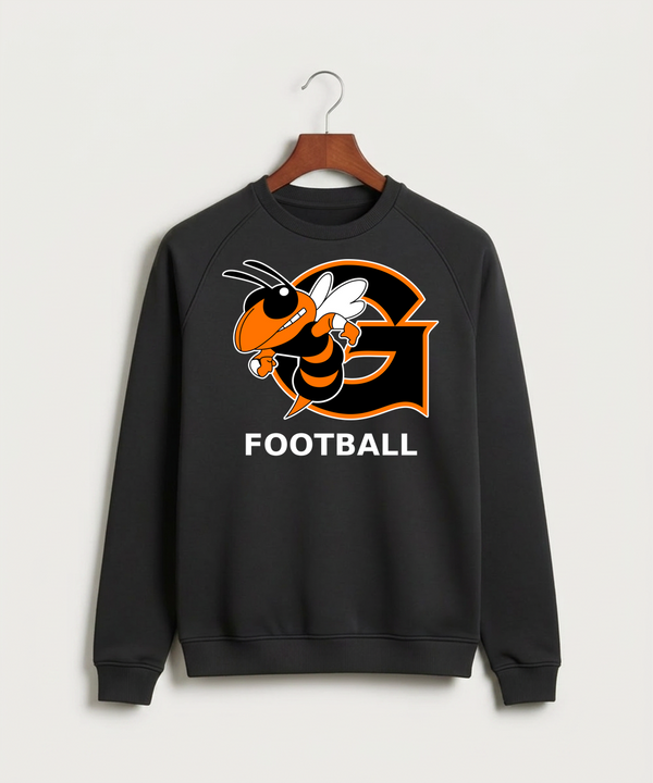 Giltner High School Football - Black Crewneck - Full Chest