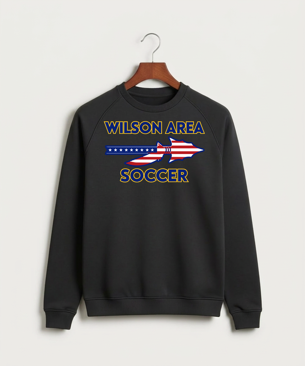 Wilson Area School Soccer Soccer - Black Crewneck - Full Chest