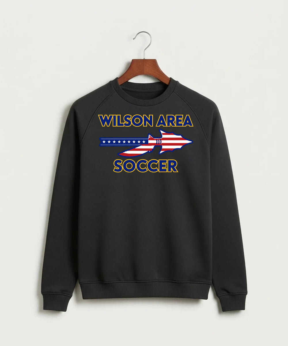 Wilson Area School Soccer Soccer - Black Crewneck - Full Chest