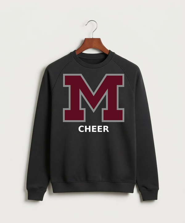 Moline Cheer general - Black Crewneck - Full Chest