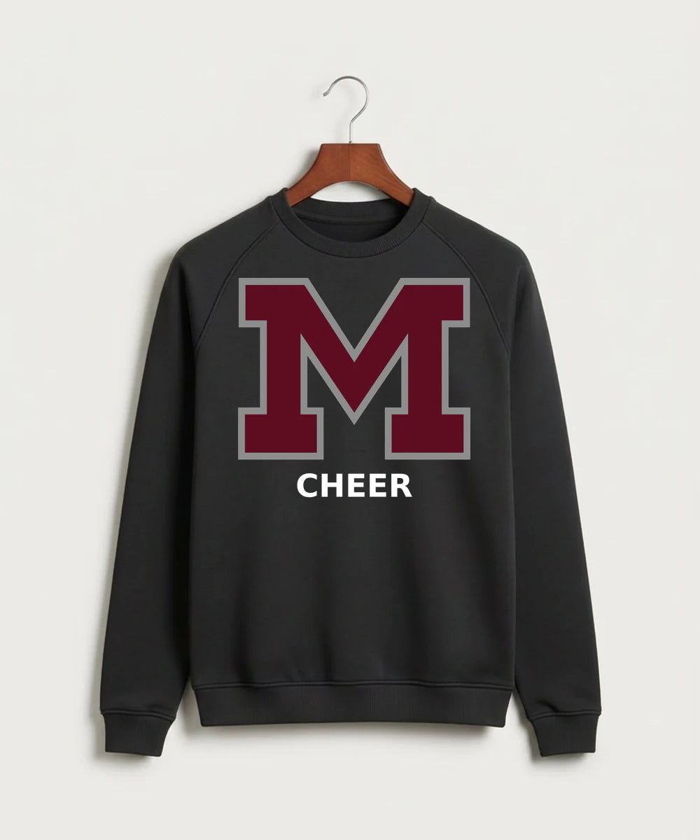 Moline Cheer general - Black Crewneck - Full Chest