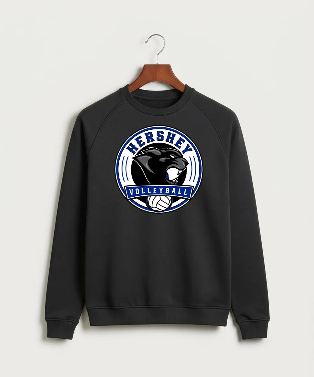 Hershey High School Volleyball Team Store - Black Crewneck - Full Chest