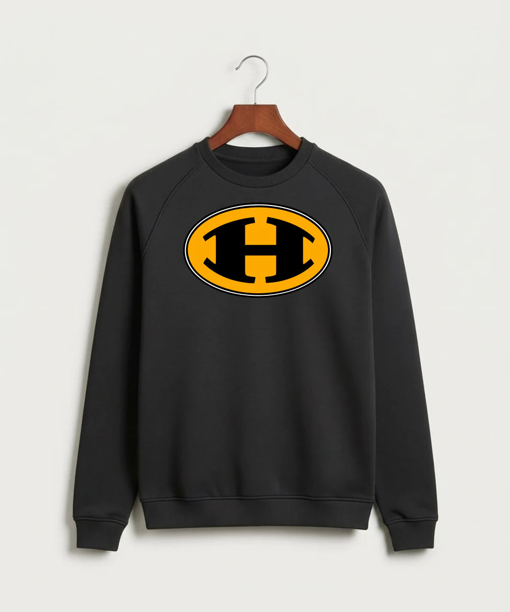 Hutchinson High School Football (Boys) - Black Crewneck - Full Chest
