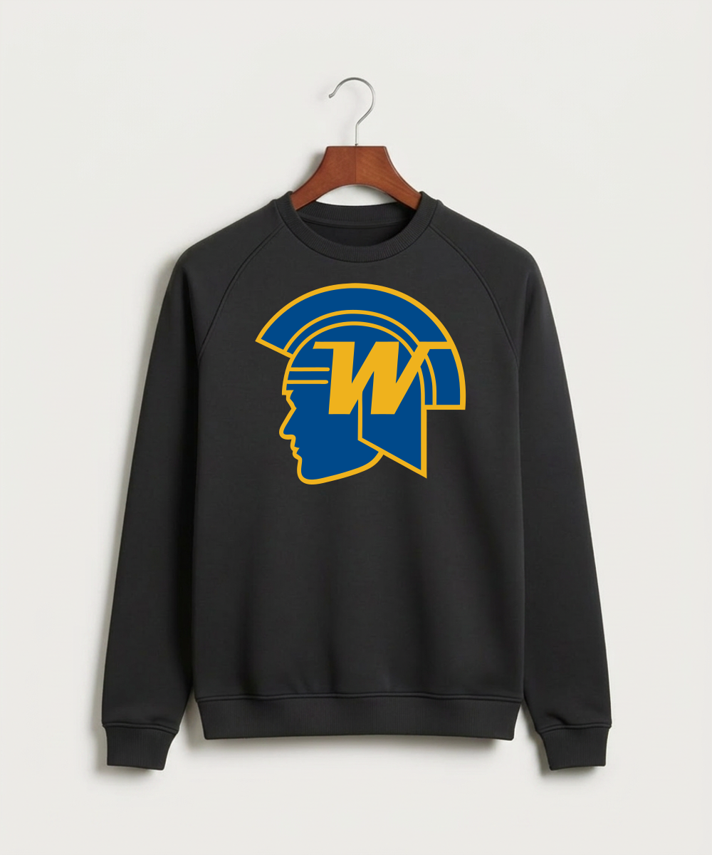 Wayzata High School Football (Boys) - Black Crewneck - Full Chest