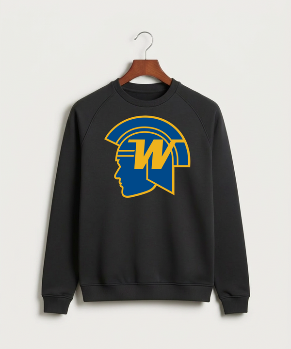 Wayzata High School Football (Boys) - Black Crewneck - Full Chest