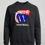 Waupaca High School Football - Black Crewneck - Left Chest
