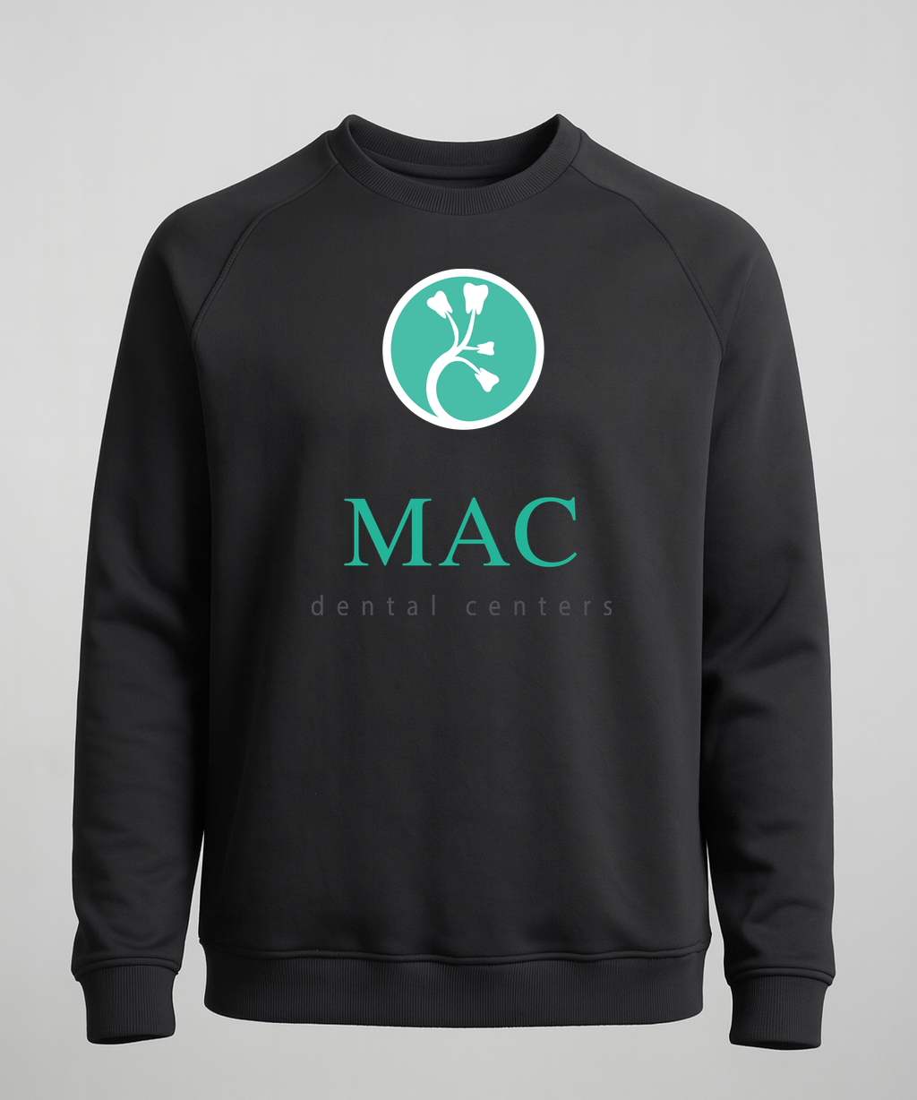 Mac Dental Business - Black Crewneck - Left Chest