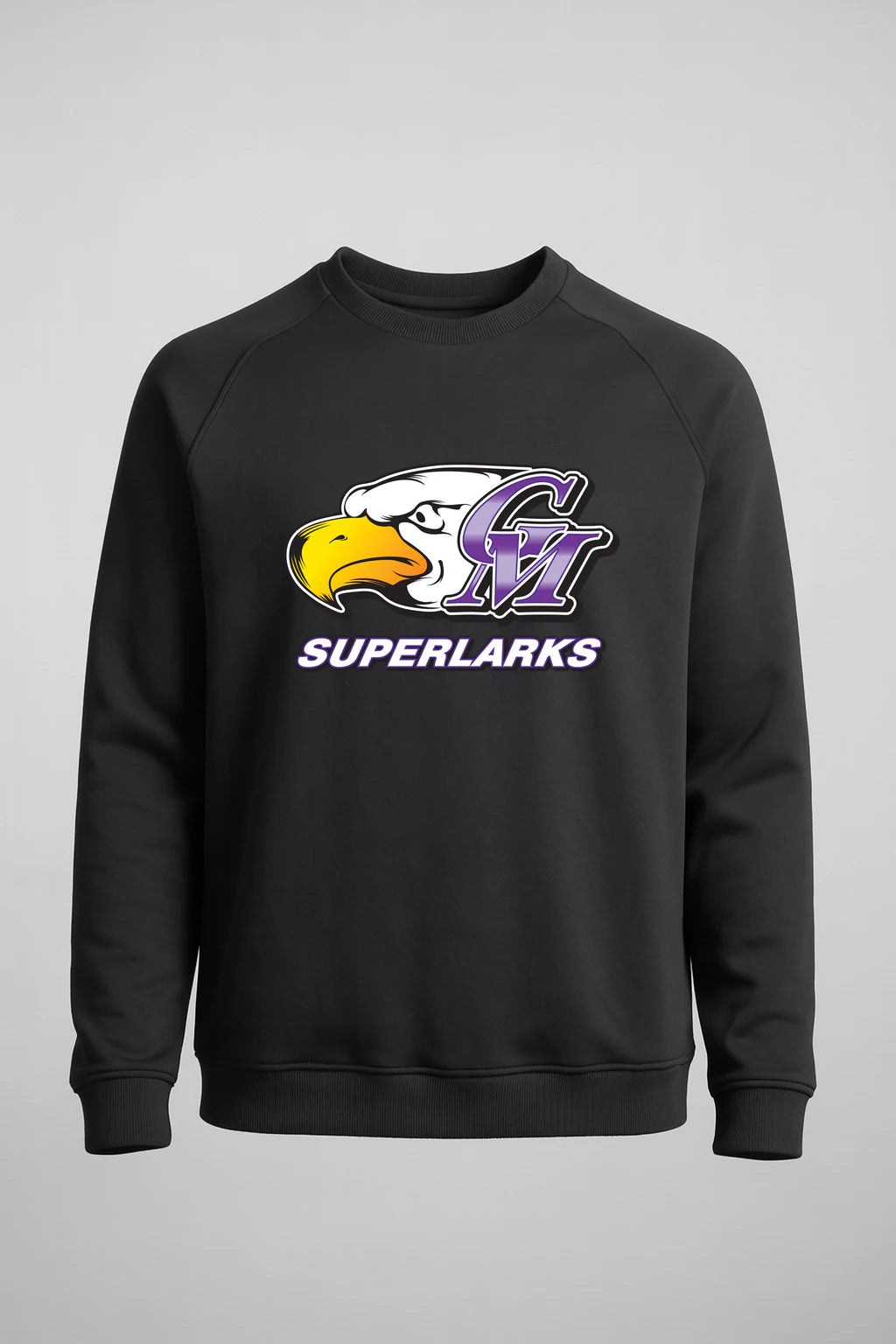 Grand Meadow Football - Black Crewneck - Left Chest