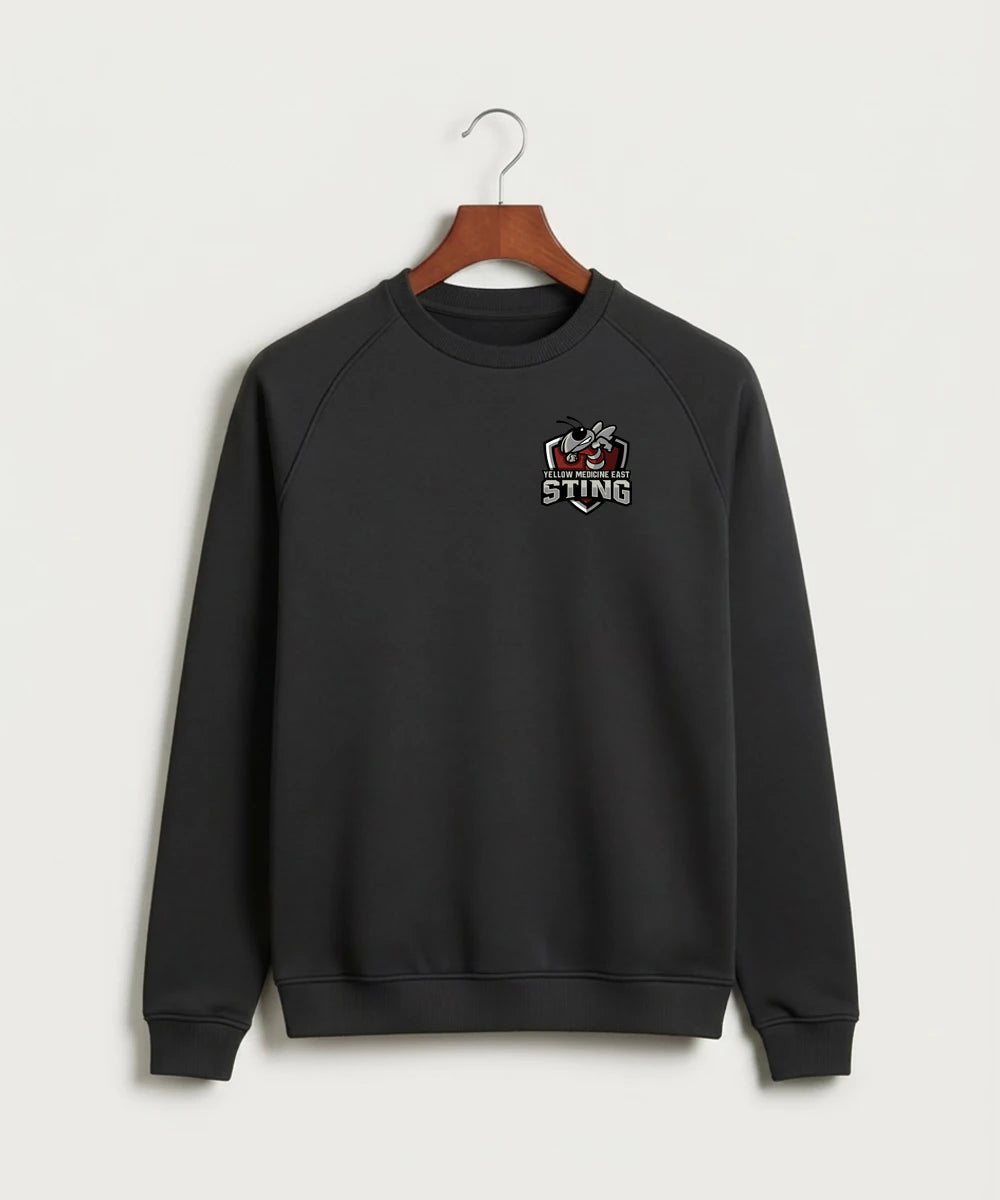 Yellow Medicine East High School Athletics - Black Crewneck - Left Chest