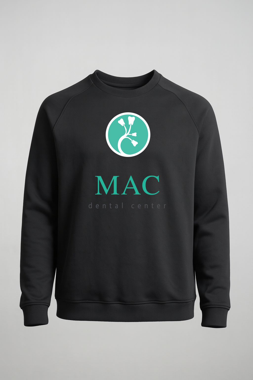 Mac Dental Football - Black Crewneck - Left Chest