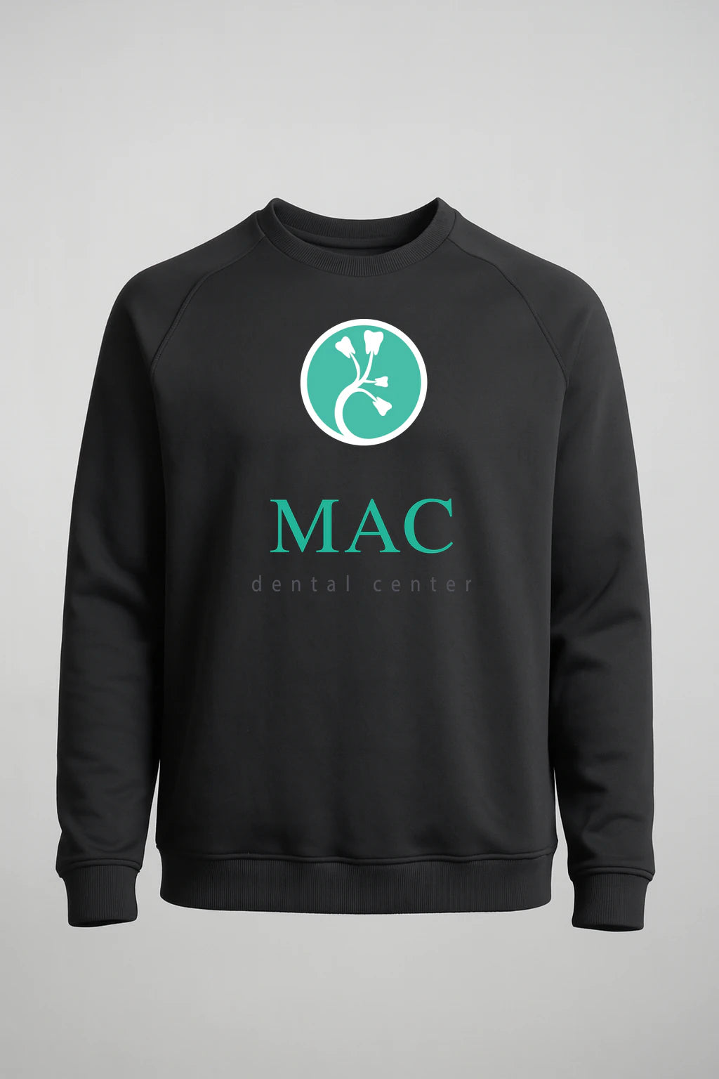 Mac Dental Football - Black Crewneck - Left Chest