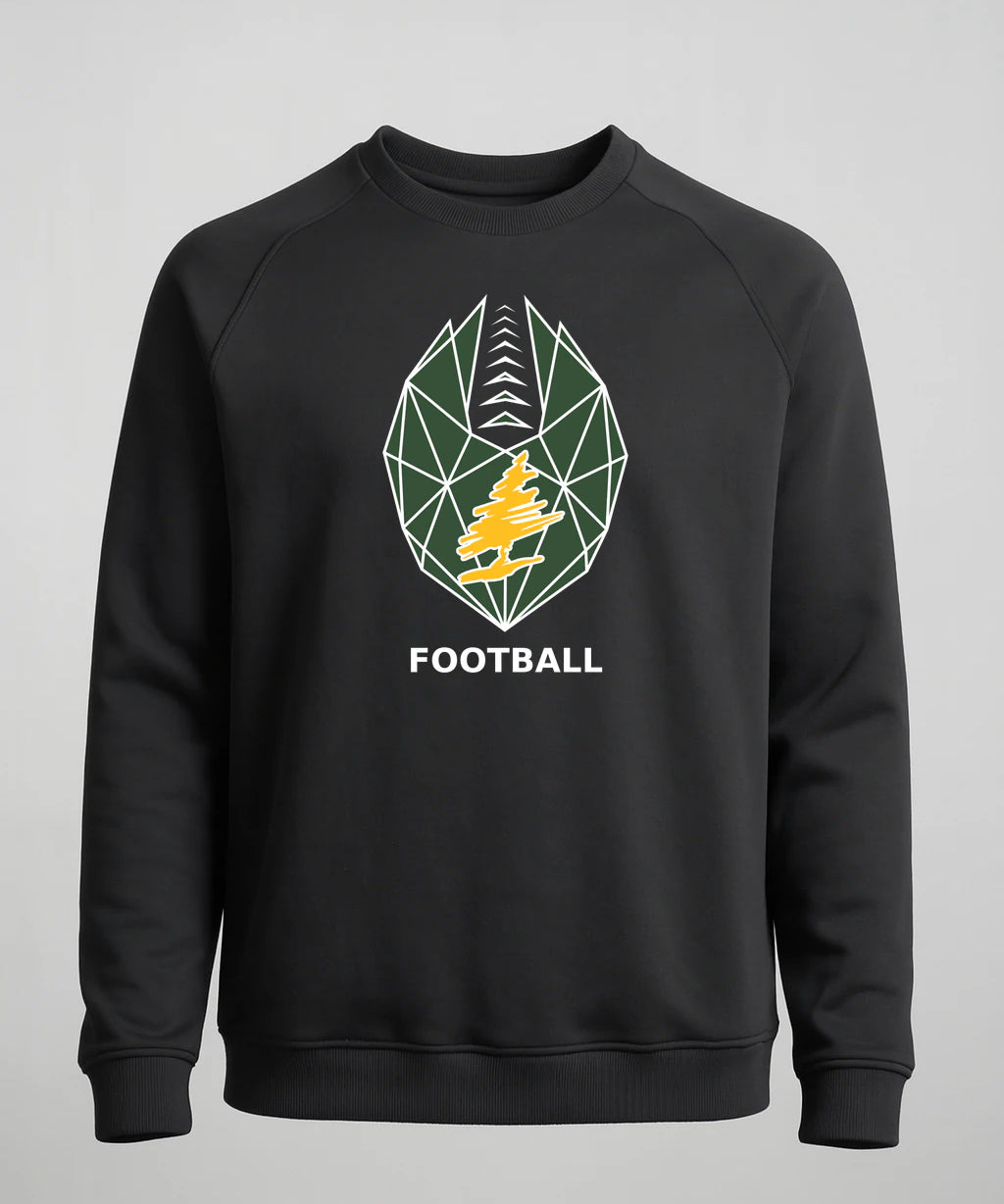 DC Everest Middle School Football — example store - Black Crewneck - Left Chest