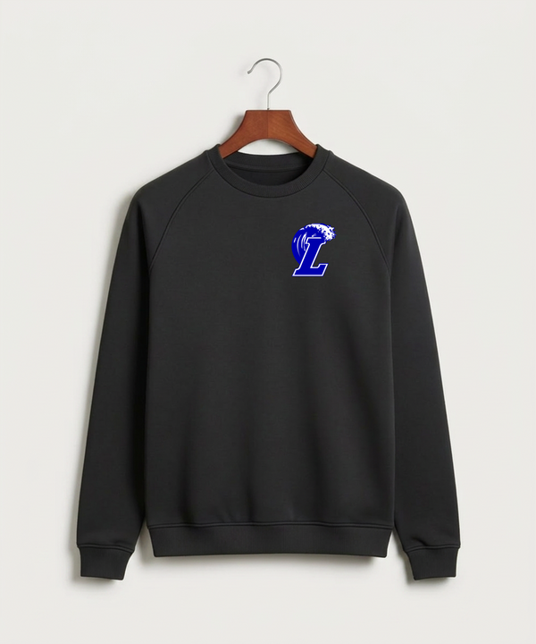 Lakeview High School Football (Boys) - Black Crewneck - Left Chest