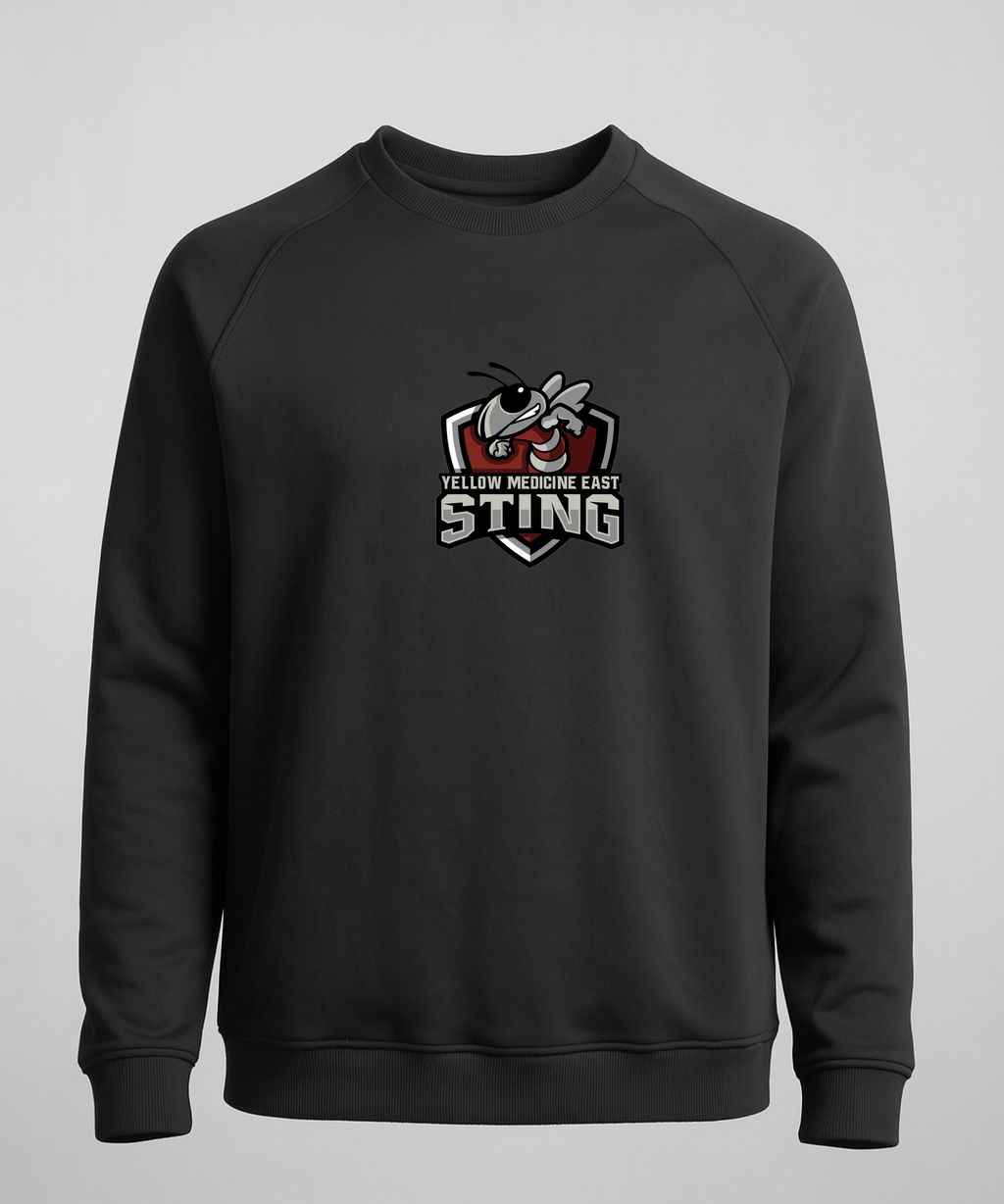 Yellow Medicine East Athletics - Black Crewneck - Left Chest