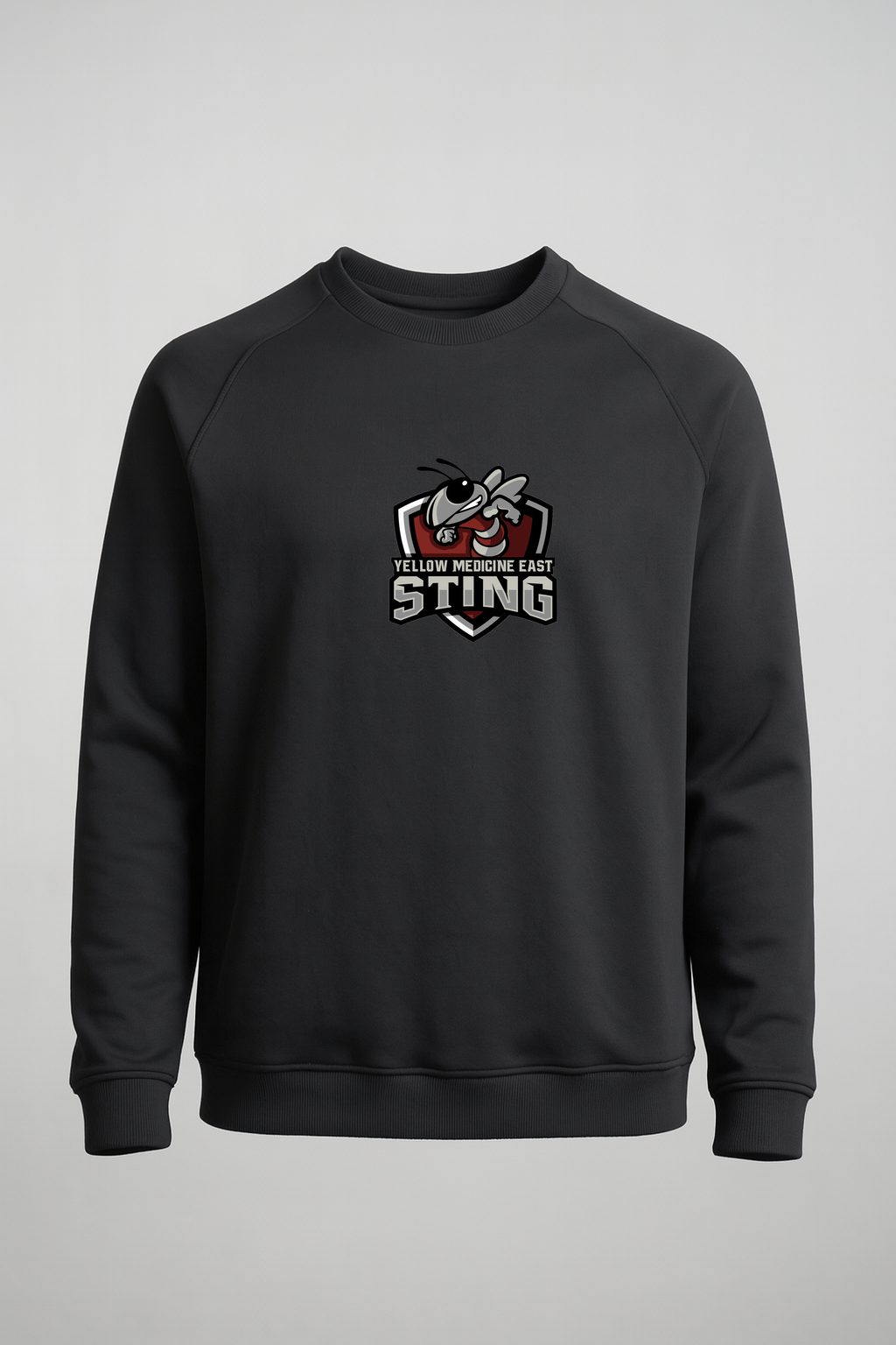 Yellow Medicine East Athletics - Black Crewneck - Left Chest