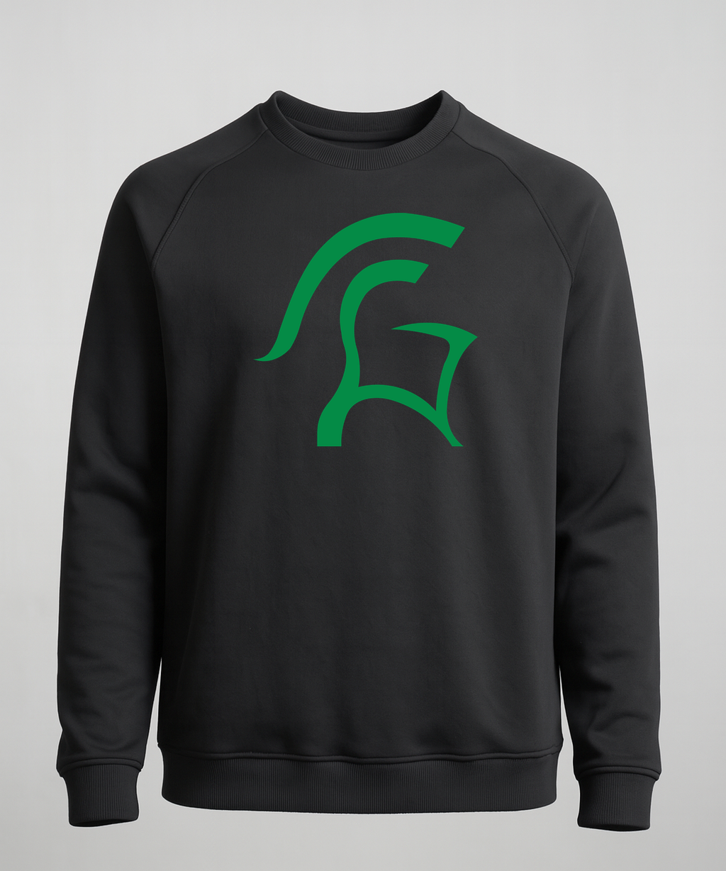 La Crescent-Hokah Football - Black Crewneck - Left Chest