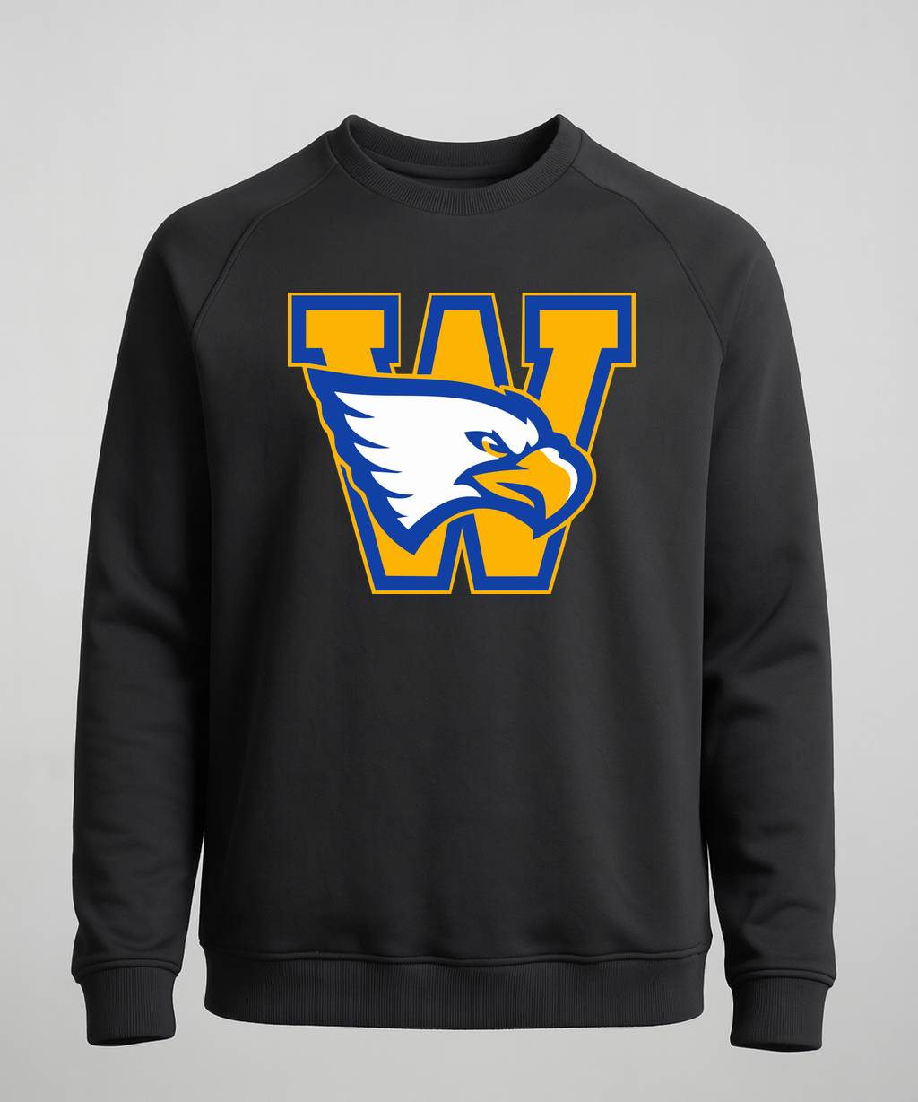 Windom Football - Black Crewneck - Left Chest