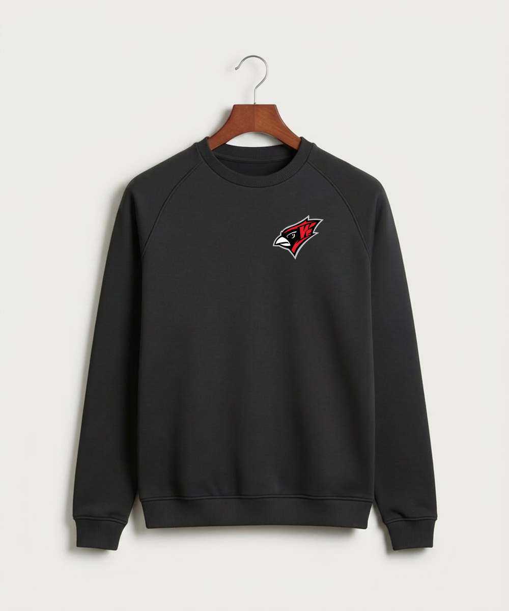 Willmar High School Athletics - Black Crewneck - Left Chest