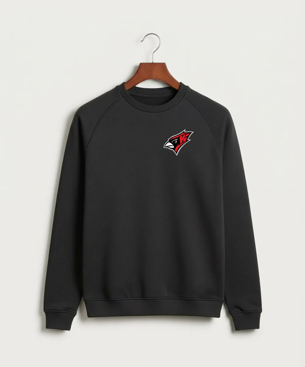 Willmar High School Athletics - Black Crewneck - Left Chest