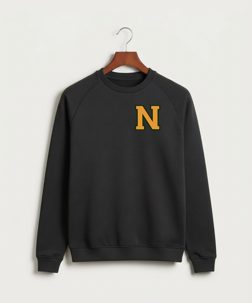 Nevis High School Volleyball (Girls) - Black Crewneck - Left Chest