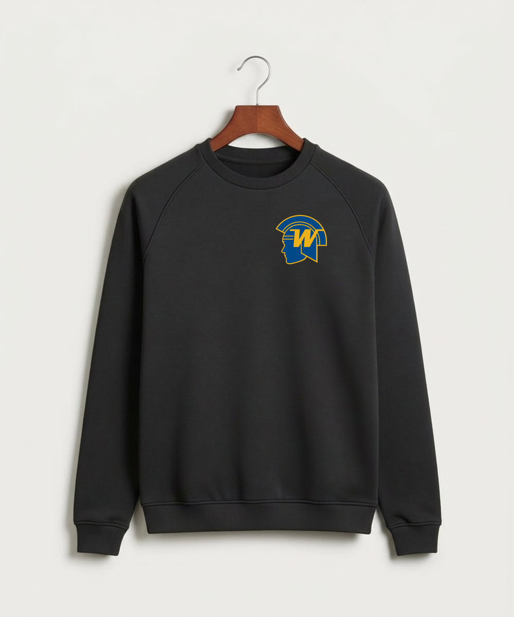 Wayzata High School Football (Boys) - Black Crewneck - Left Chest