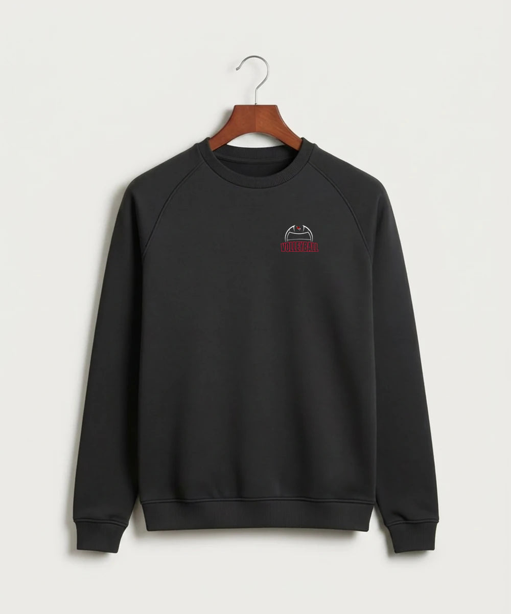 Ely Memorial High School Volleyball (Girls) - Black Crewneck - Left Chest