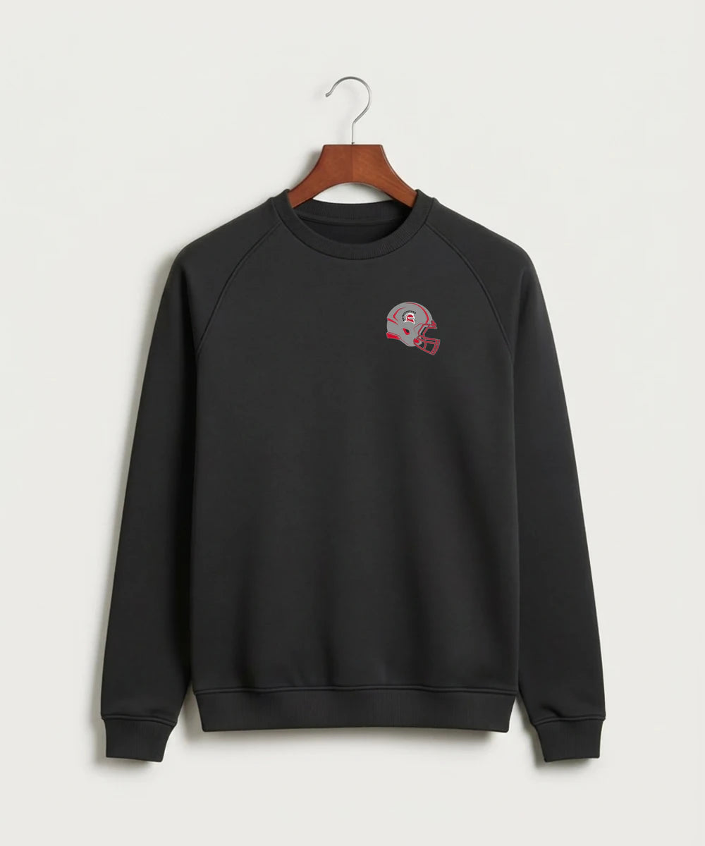 Hancock High School Football (Boys) - Black Crewneck - Left Chest