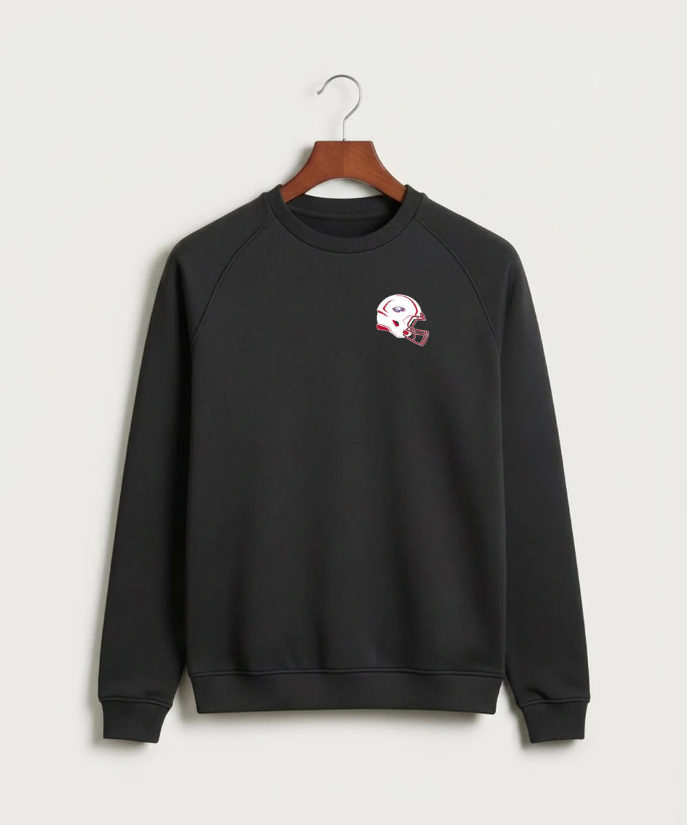 Pequot Lakes High School Football (Boys) - Black Crewneck - Left Chest