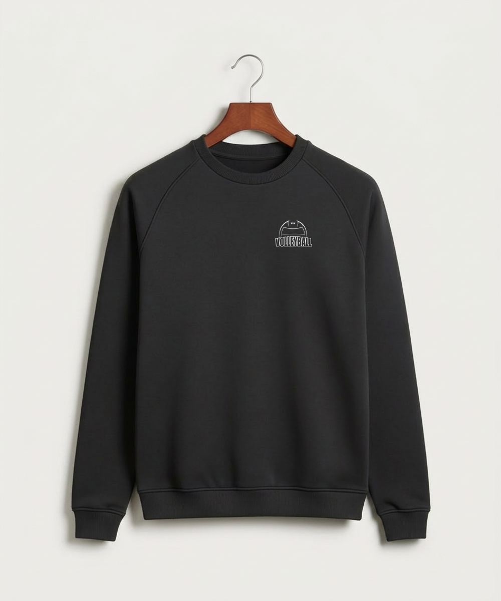 Walker Hackensack Akeley Volleyball (Girls) - Black Crewneck - Left Chest