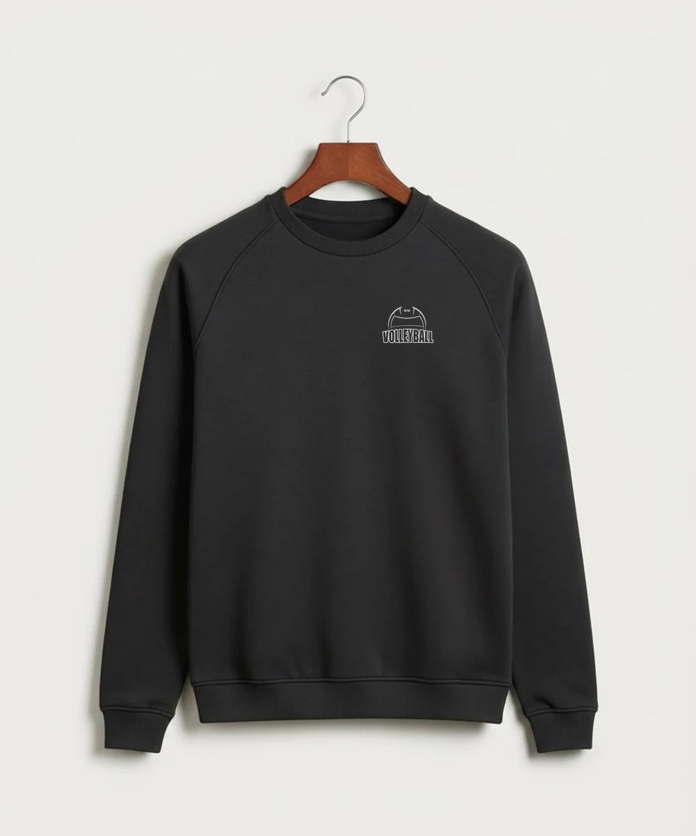 Walker Hackensack Akeley Volleyball (Girls) - Black Crewneck - Left Chest