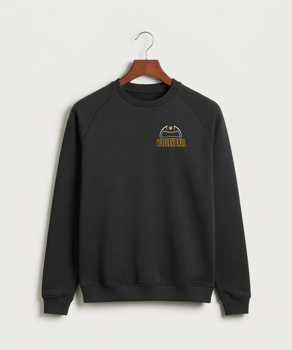Plainview Elgin Millville H S Volleyball (Girls) - Black Crewneck - Left Chest