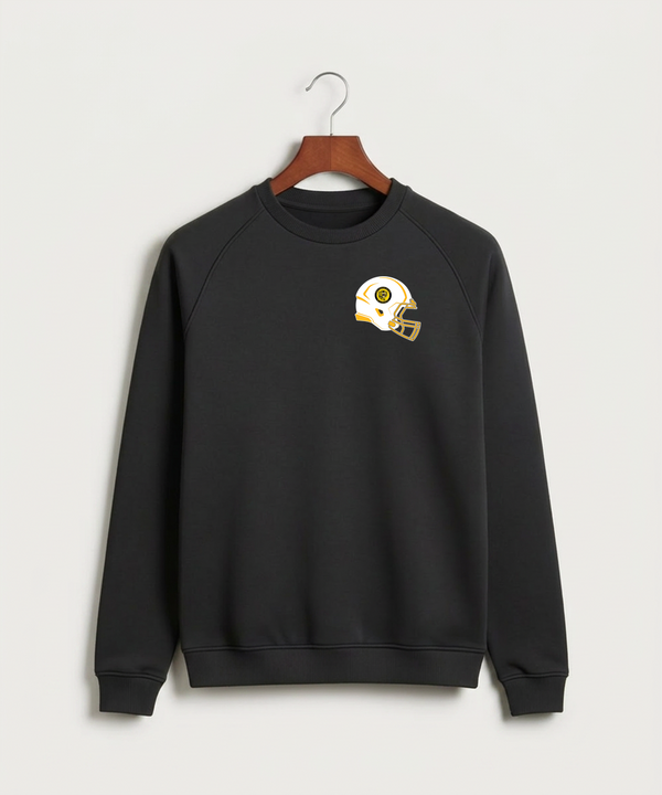 New London Spicer High School Football (Boys) - Black Crewneck - Left Chest
