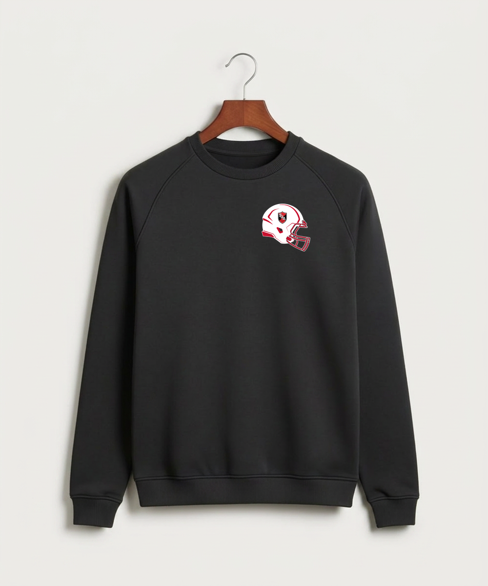 Saint James High School Football (Boys) - Black Crewneck - Left Chest