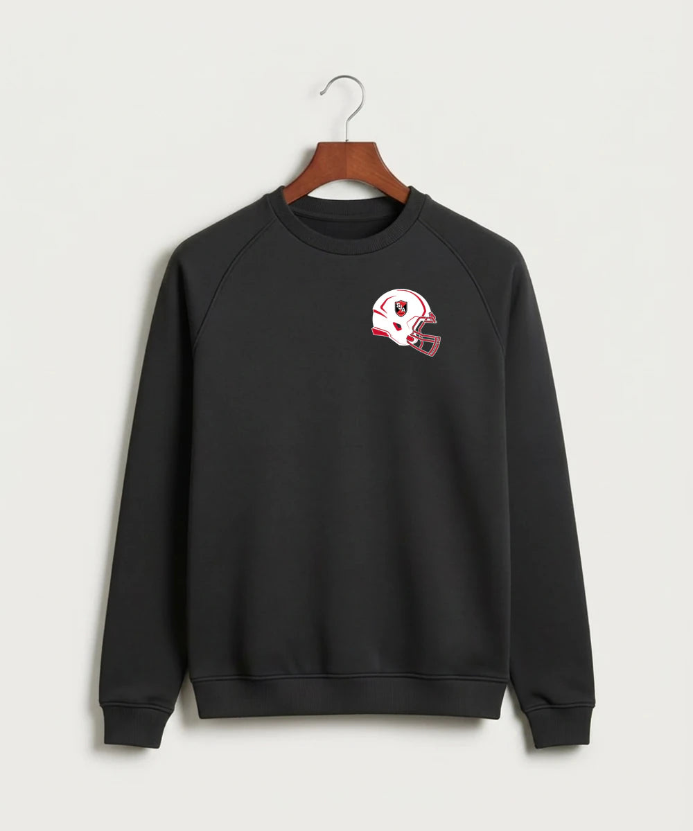 Saint James High School Football (Boys) - Black Crewneck - Left Chest