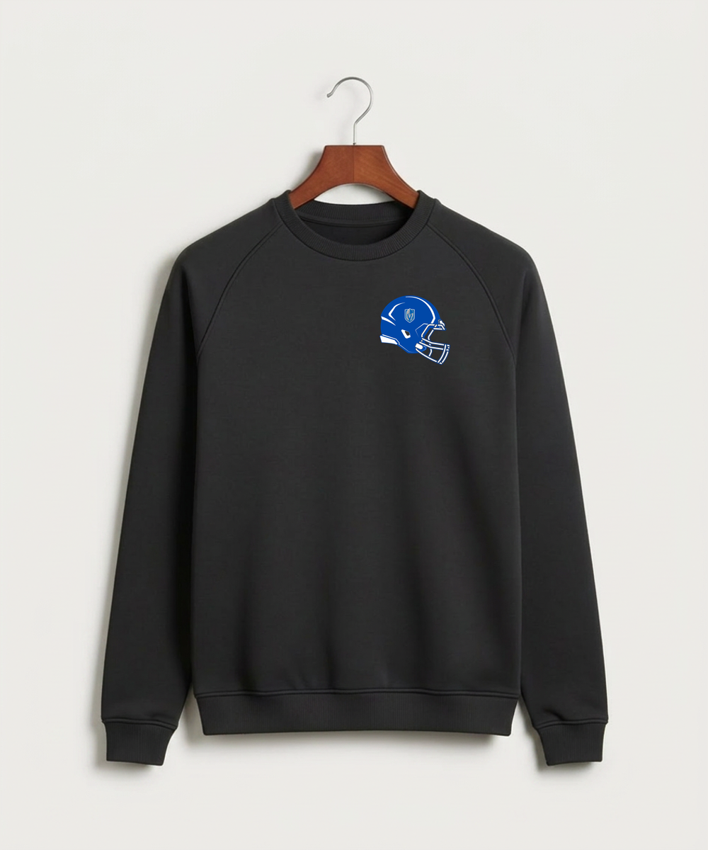 Lake Crystal-Welcome-Memorial High School Football (Boys) - Black Crewneck - Left Chest