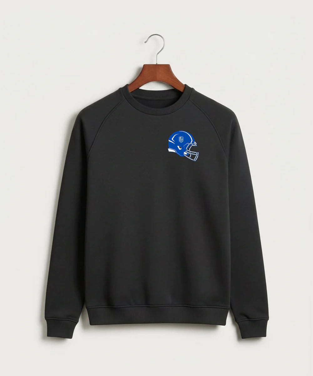 Lake Crystal-Welcome-Memorial High School Football (Boys) - Black Crewneck - Left Chest