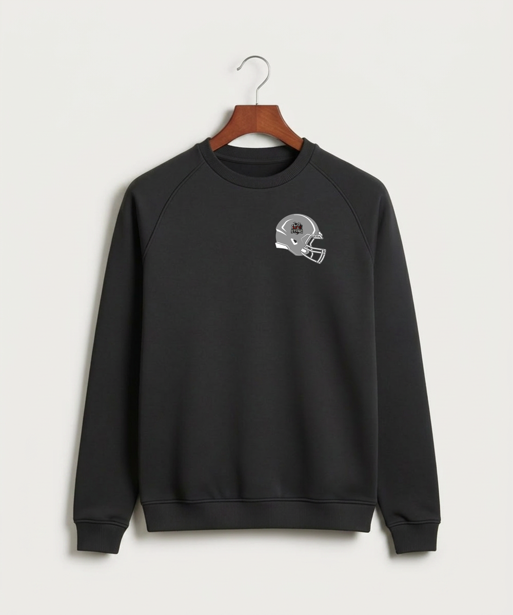 Yellow Medicine East High School Football (Boys) - Black Crewneck - Left Chest