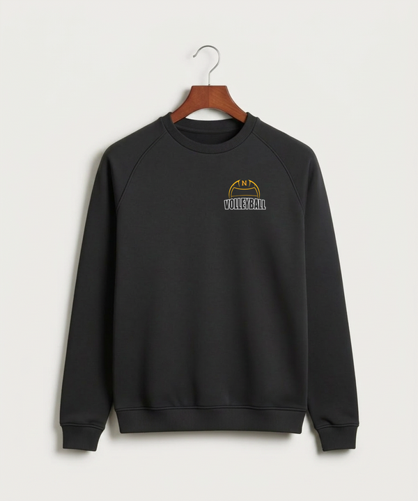 Nevis High School Volleyball (Girls) - Black Crewneck - Left Chest