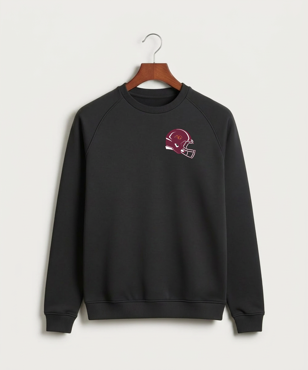 Pine Island High School Football (Boys) - Black Crewneck - Left Chest