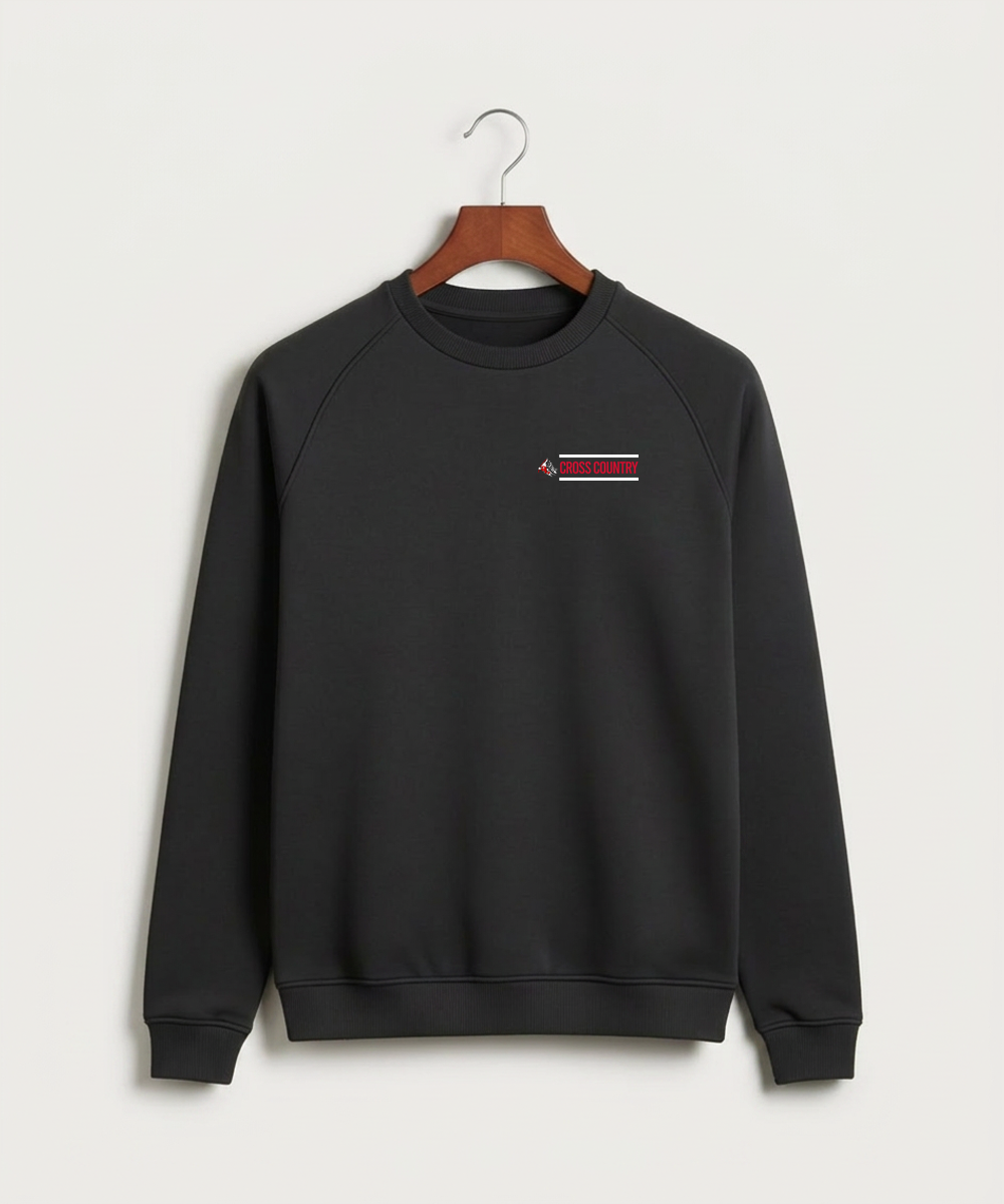 John Marshall High School Cross Country (Coed) - Black Crewneck - Left Chest