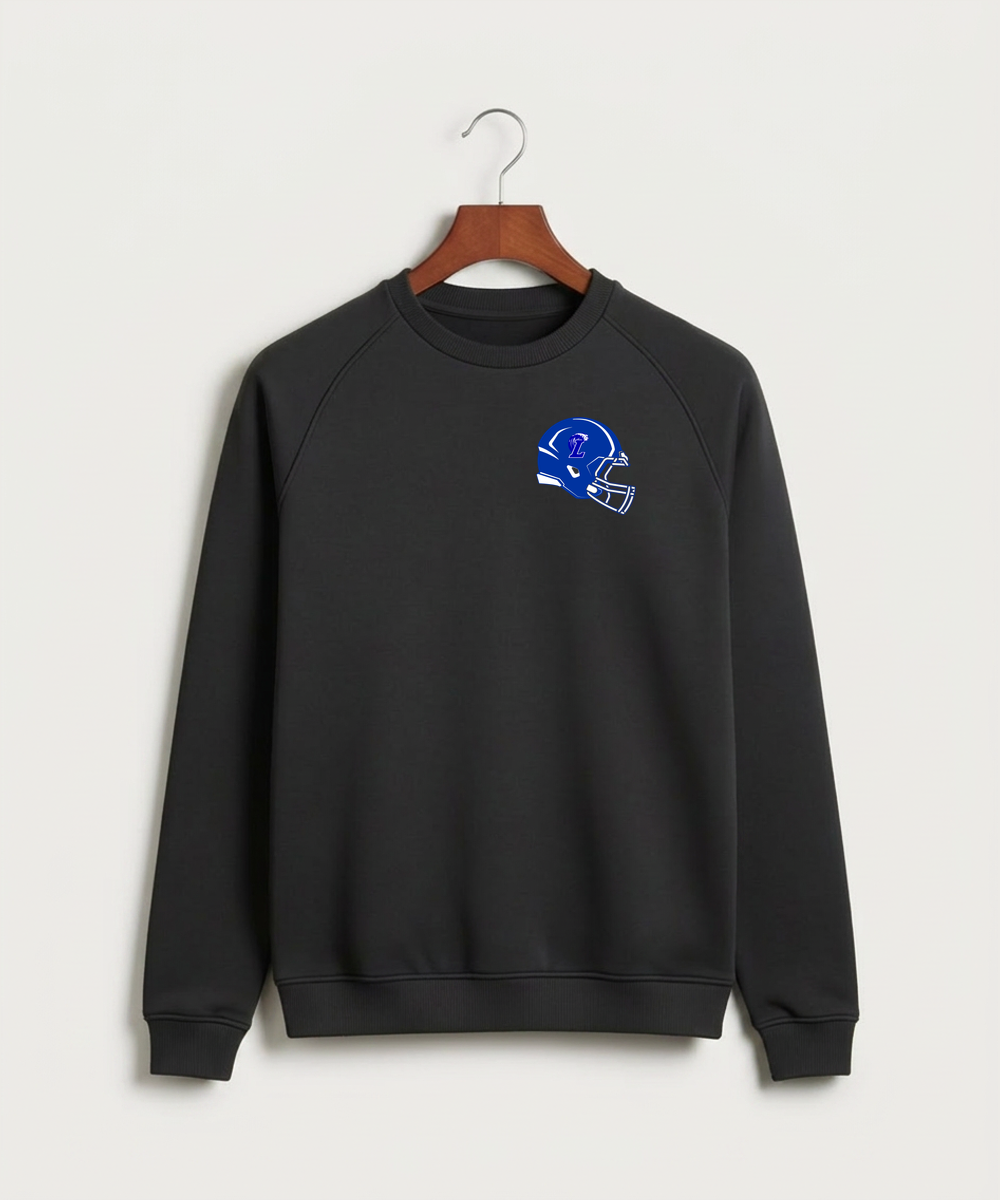 Lakeview High School Football (Boys) - Black Crewneck - Left Chest