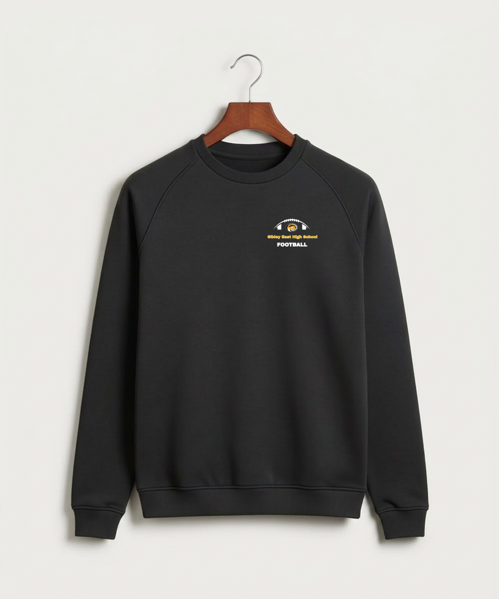 Sibley East High School Football (Boys) - Black Crewneck - Left Chest