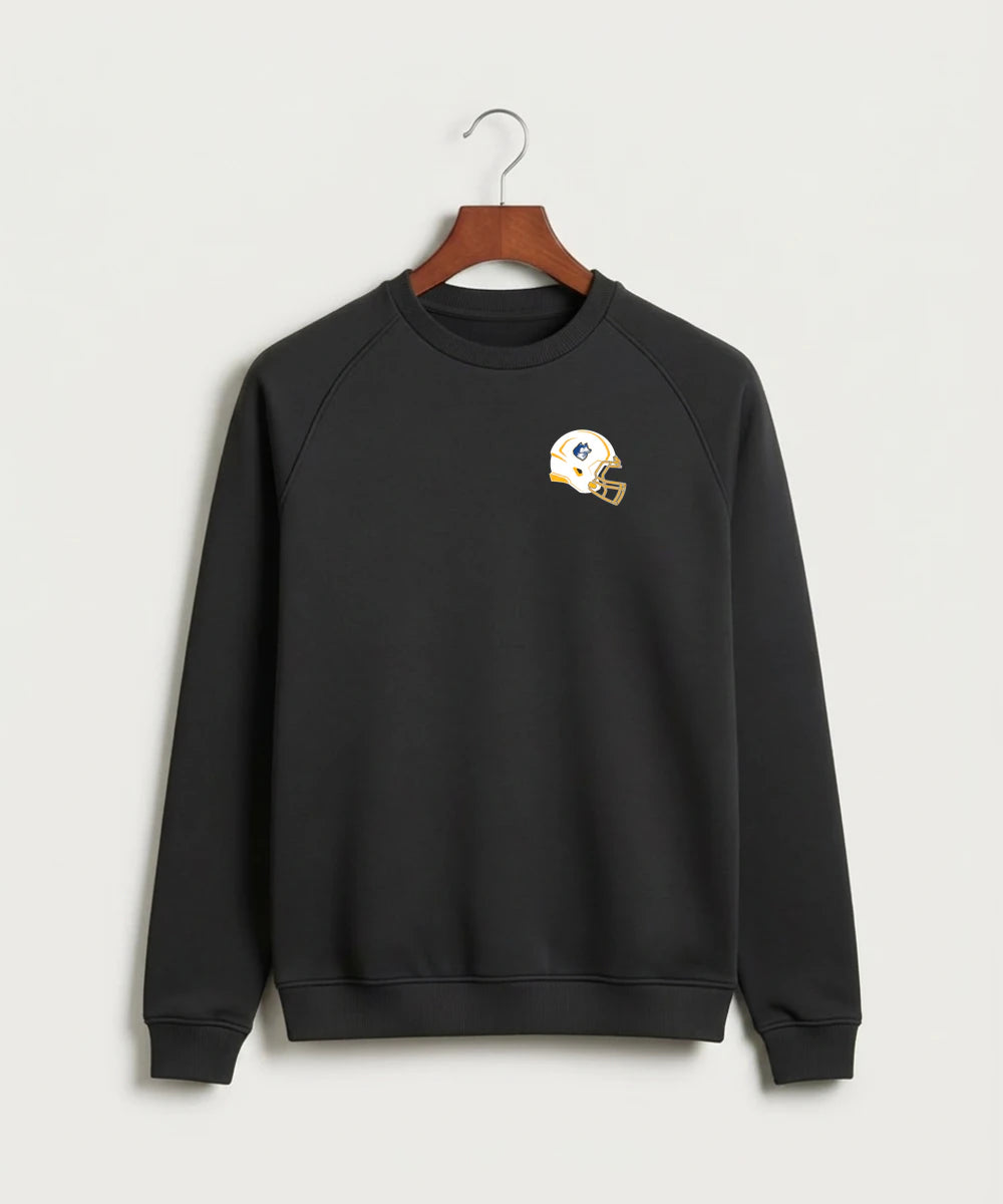Bigfork Senior High School Football (Boys) - Black Crewneck - Left Chest