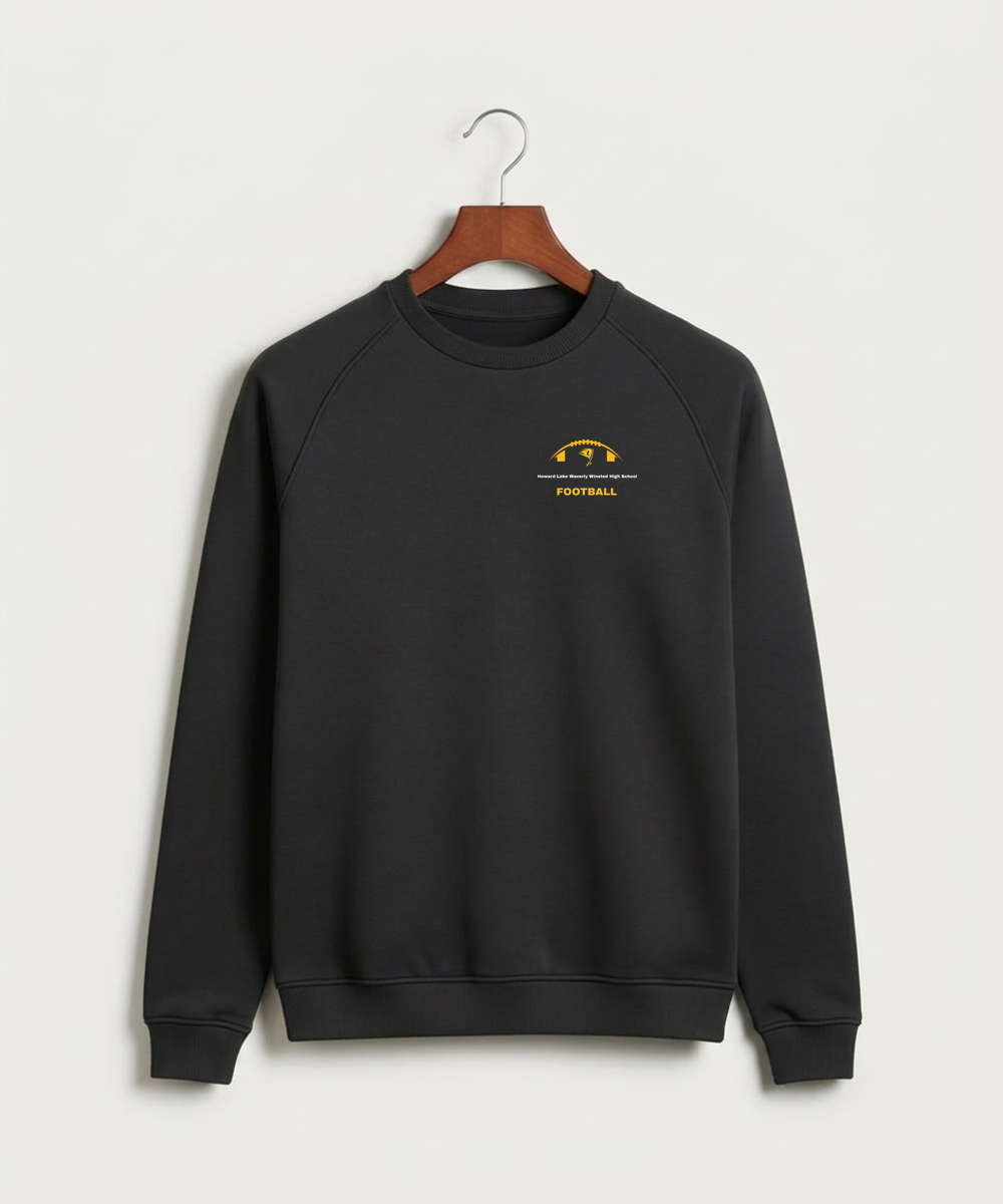Howard Lake Waverly Winsted High School Football (Boys) - Black Crewneck - Left Chest